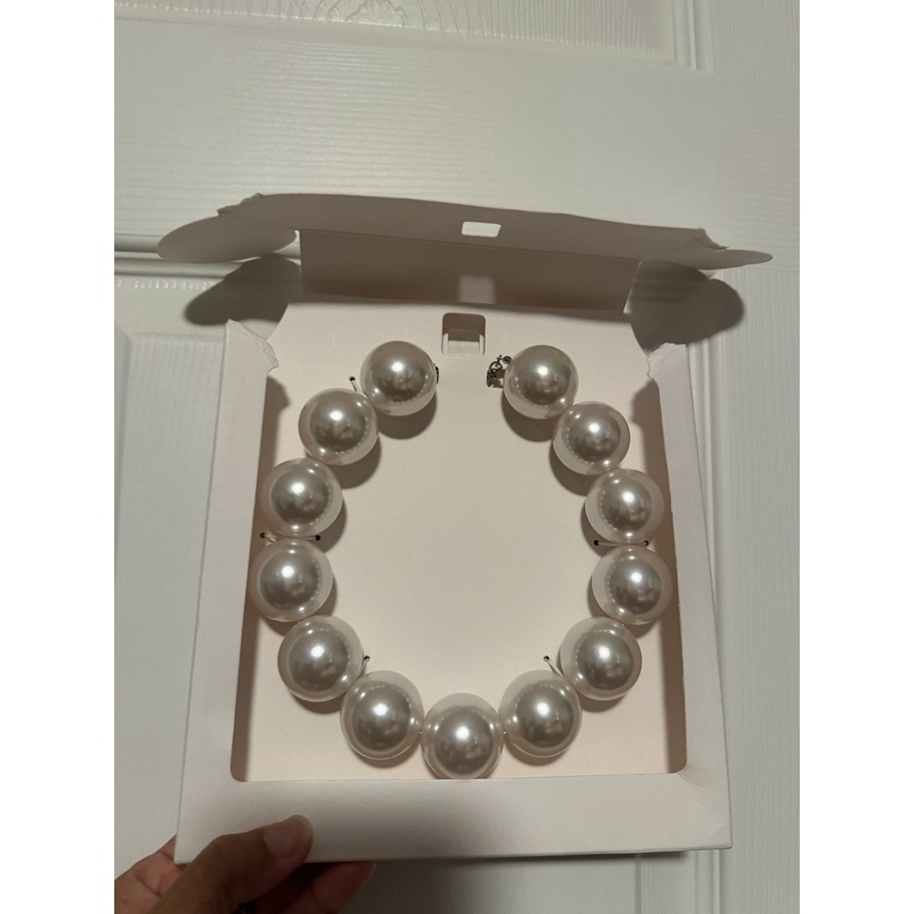 Zara Pearl Disney Minnie Harry Lambert  Chunky Choker‎ Necklace Silver